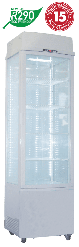 Four Sided Glass Upright Display Refrigerators